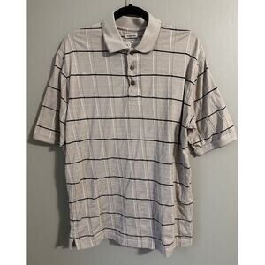 Consensus Golf performance mens‎ golf polo short sleeve Shirt size Medium Tan